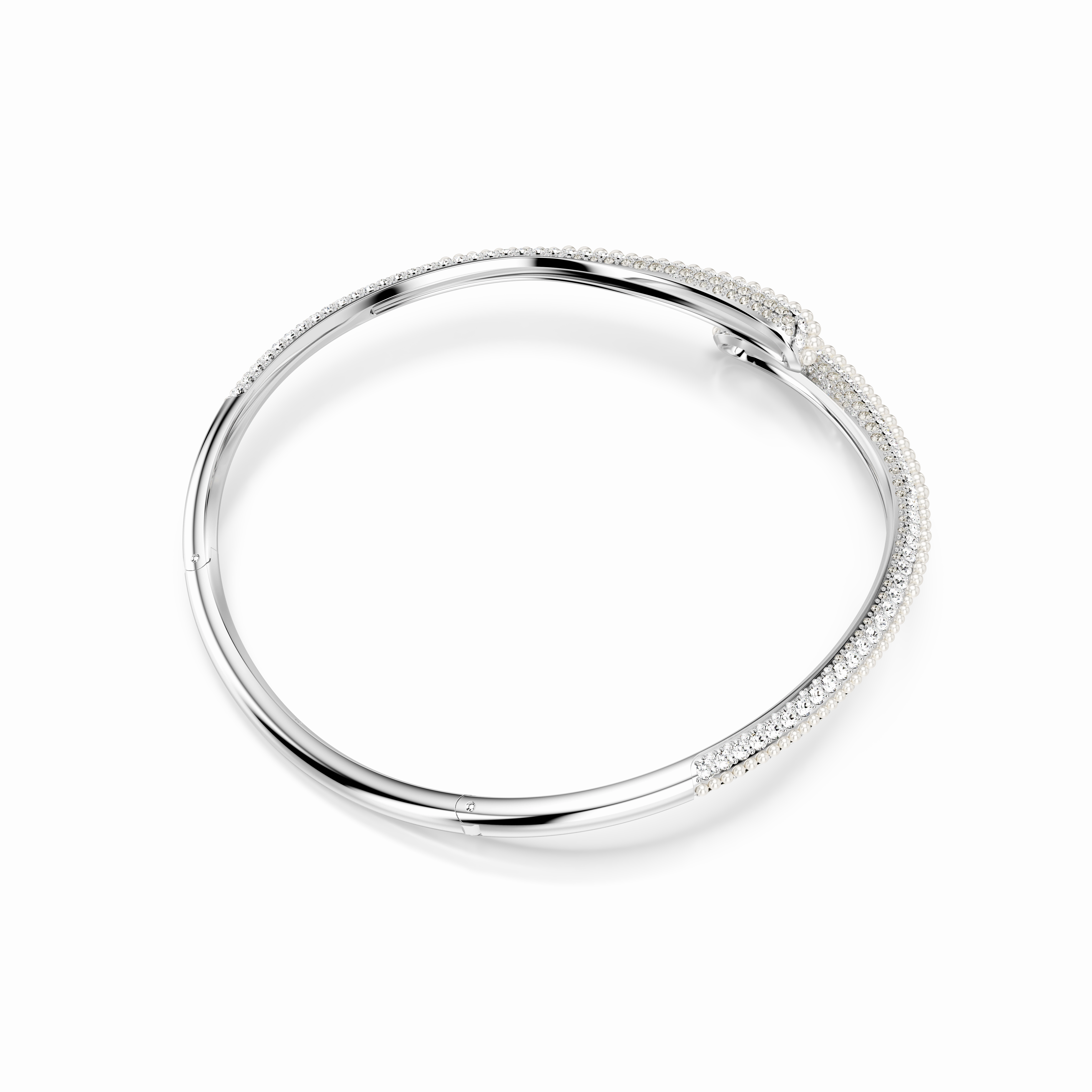 Swarovski Sublima Necklace Crystal Pearl Round Cut White Rhodium Plated