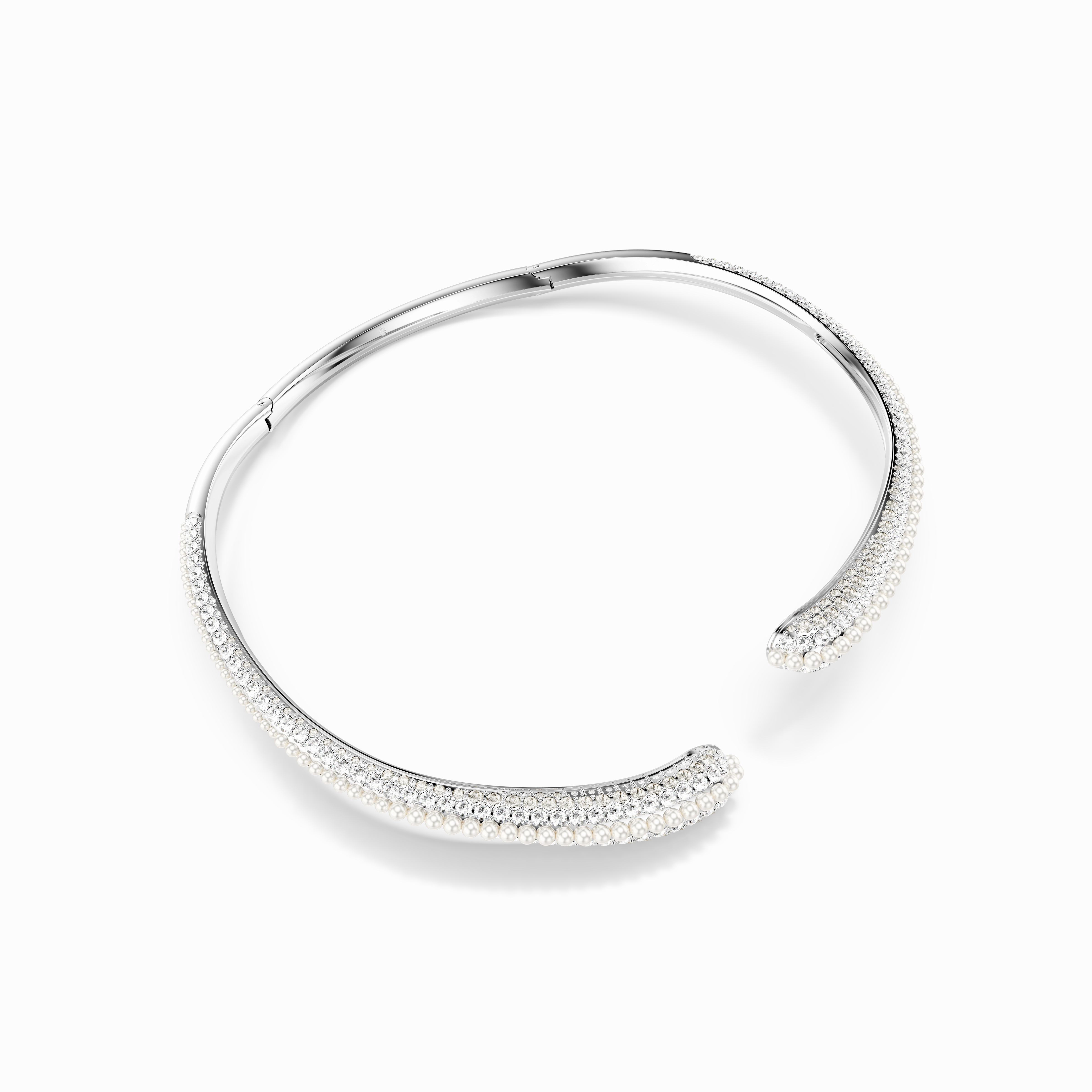 Swarovski Sublima Necklace Crystal Pearl Round Cut White Rhodium Plated