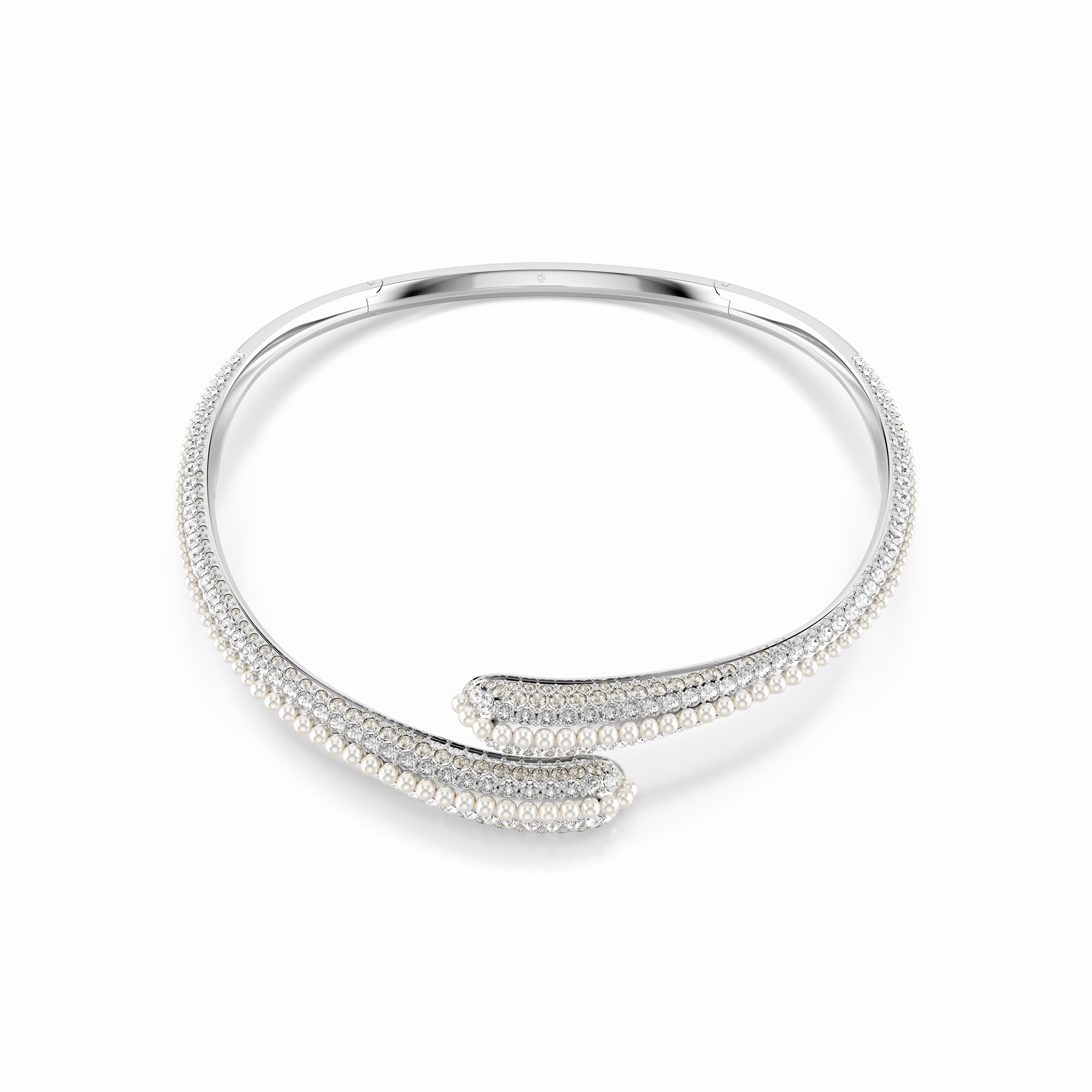 Swarovski Sublima Necklace Crystal Pearl Round Cut White Rhodium Plated fashion-jewelry  