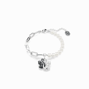 Swarovski Swan Bracelet Crystal Pearl Swan Black Rhodium Plated fashion-jewelry  