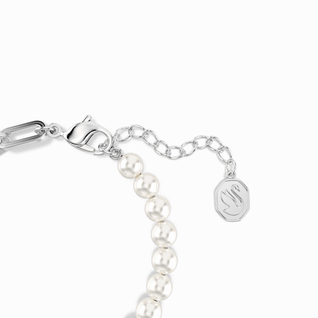 Swarovski Swan Bracelet Crystal Pearl Swan Black Rhodium Plated