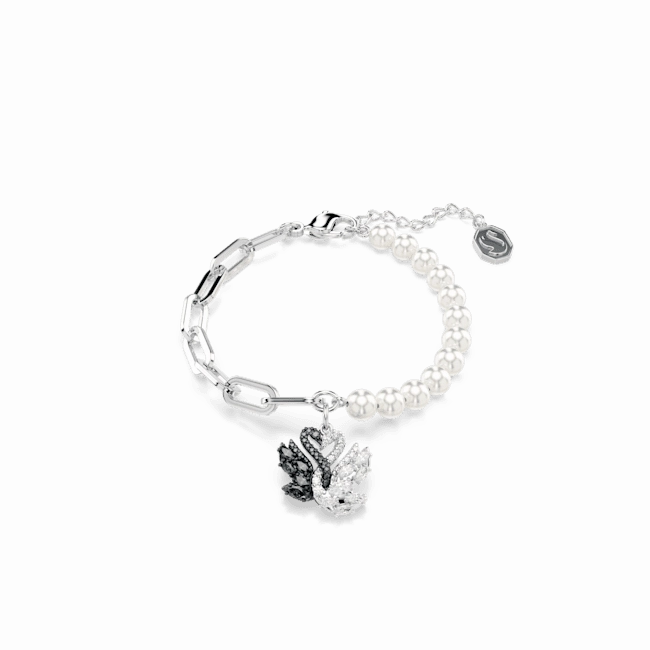 Swarovski Swan Bracelet Crystal Pearl Swan Black Rhodium Plated fashion-jewelry  