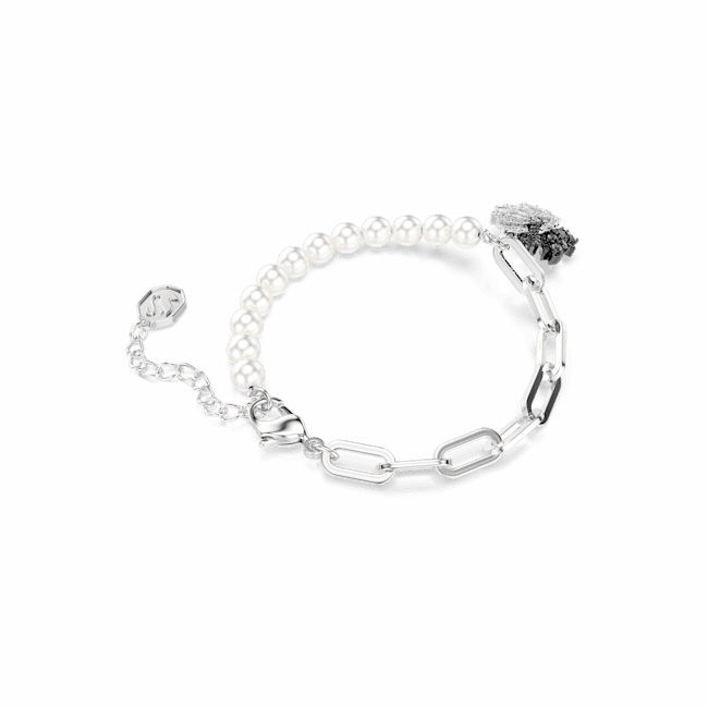 Swarovski Swan Bracelet Crystal Pearl Swan Black Rhodium Plated