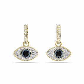 Swarovski Symbolica Drop Earrings Evil Eye, Blue, Gold-tone plated fashion-jewelry  