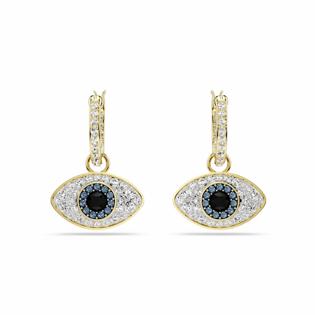 Swarovski Symbolica Drop Earrings Evil Eye, Blue, Gold-tone plated fashion-jewelry  