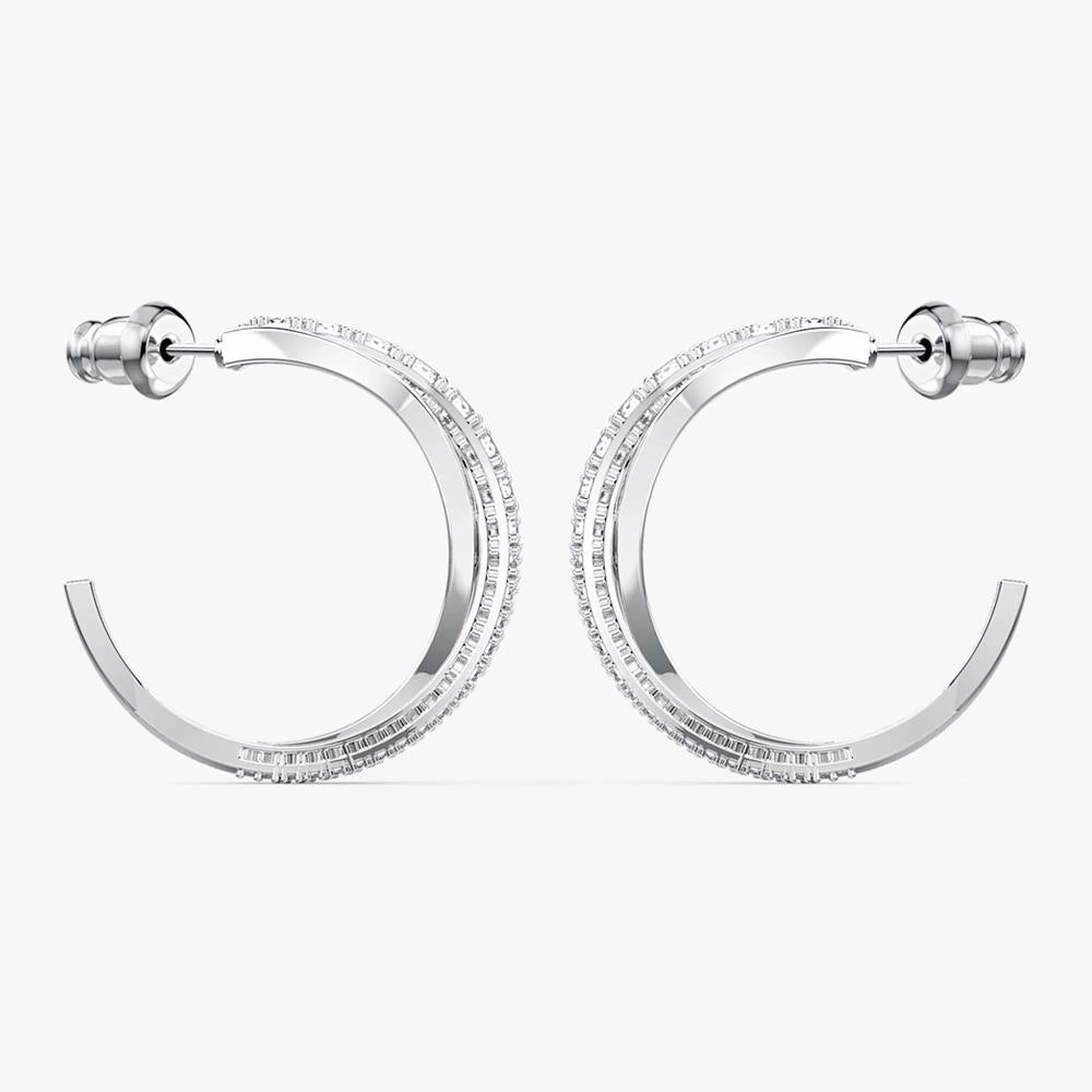Swarovski Twist Hoop Pierced Earrings White One Size
