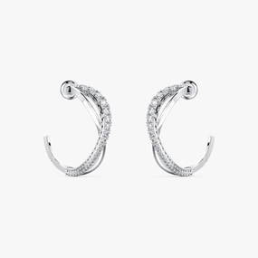 Swarovski Twist Hoop Pierced Earrings White One Size 