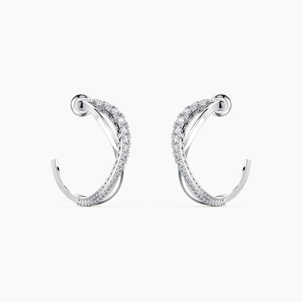 Swarovski Twist Hoop Pierced Earrings White One Size 