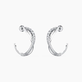 Swarovski Twist Hoop Pierced Earrings White One Size 