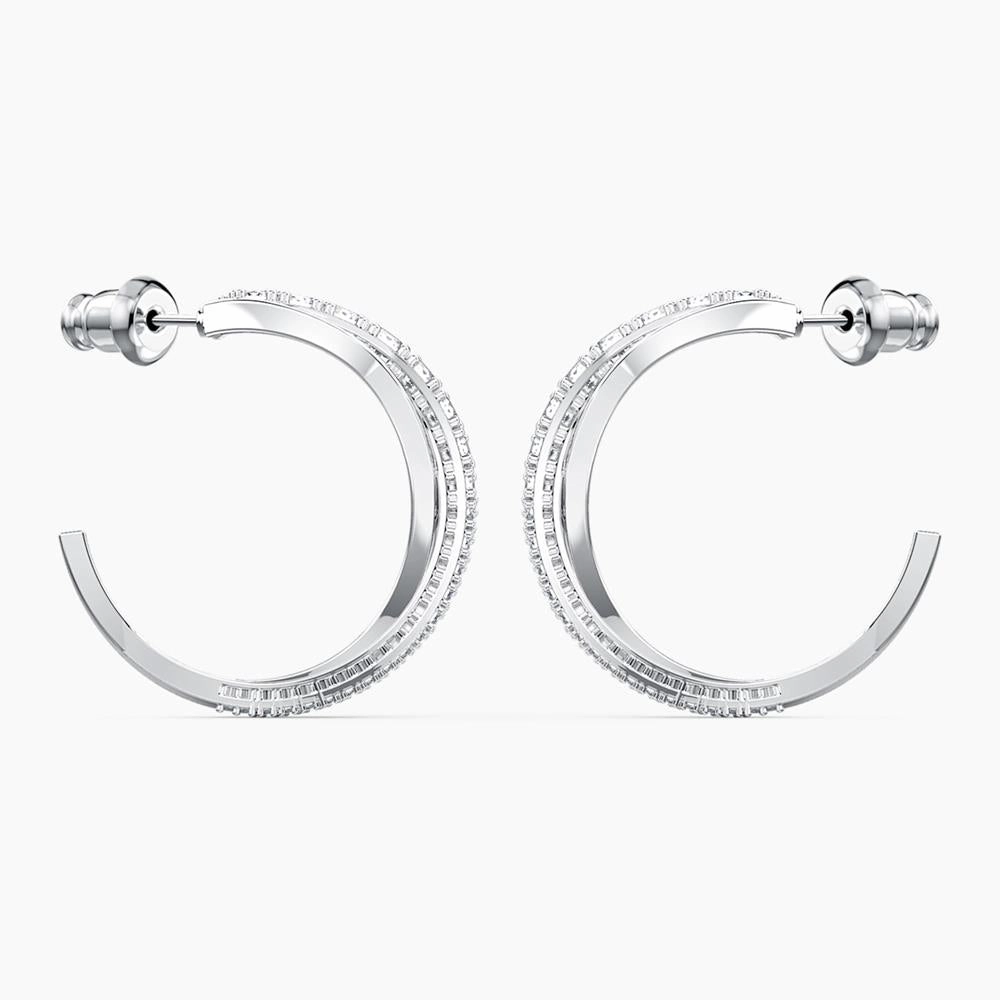 Swarovski Twist Hoop Pierced Earrings White One Size