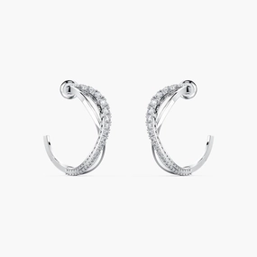 Swarovski Twist Hoop Pierced Earrings White One Size fashion-jewelry  