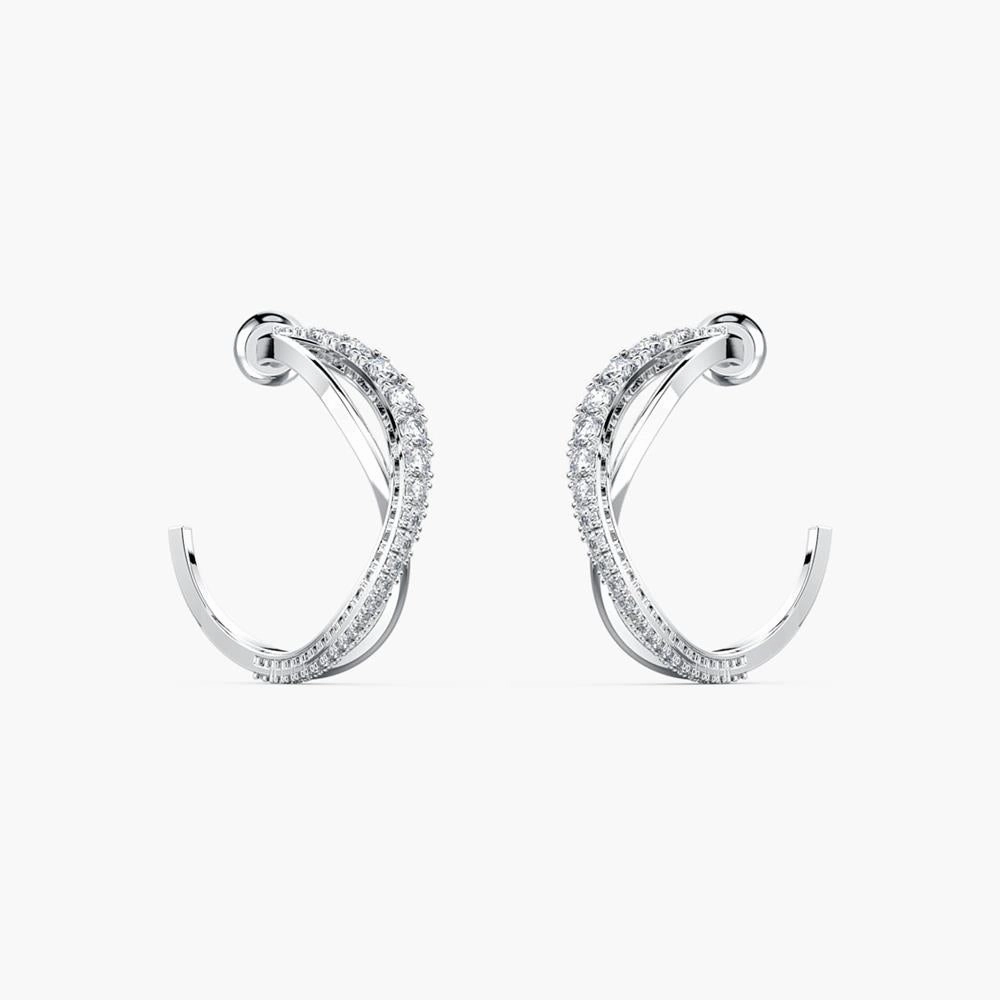 Swarovski Twist Hoop Pierced Earrings White One Size 