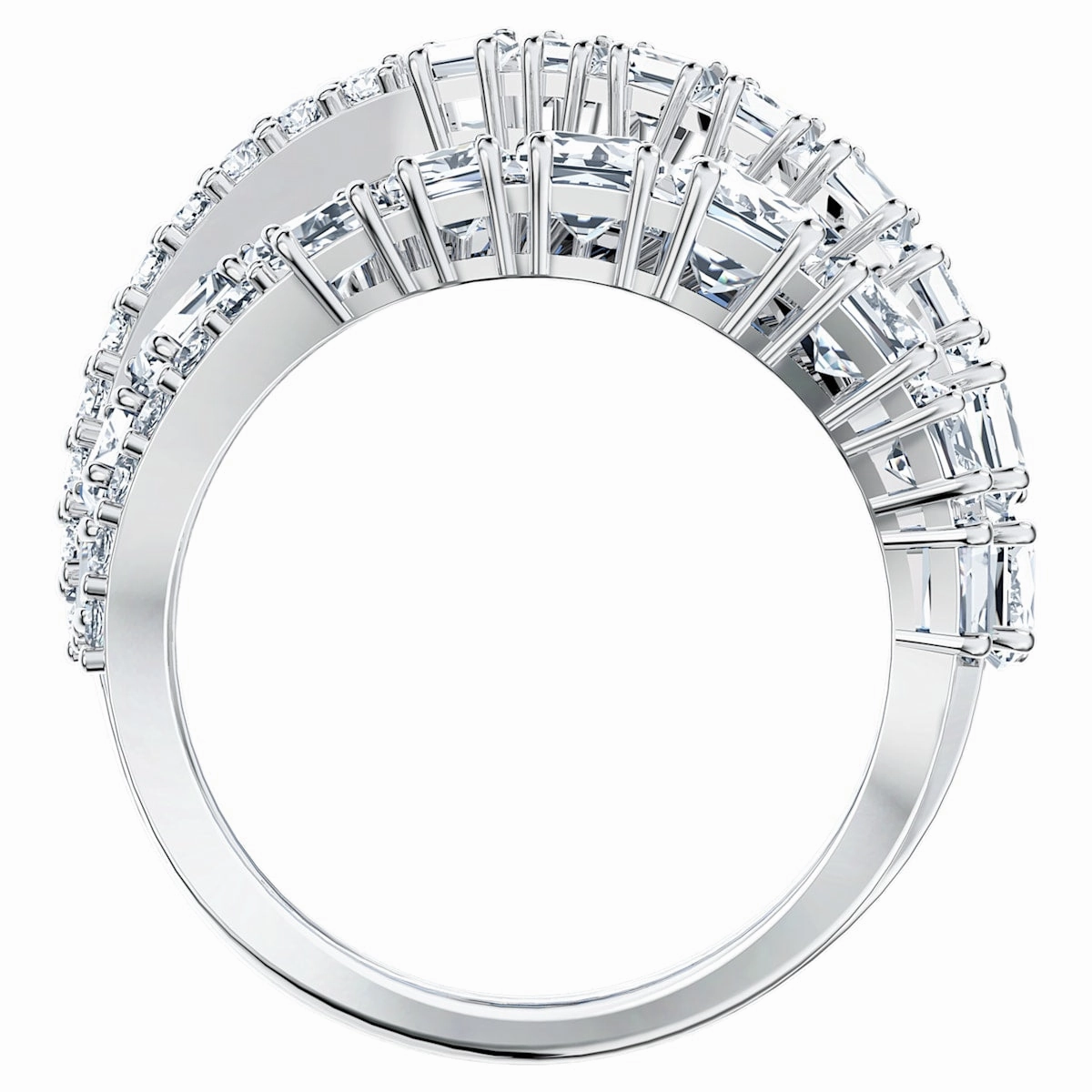 Swarovski Twist Wrap Ring Blue, Rhodium Plated