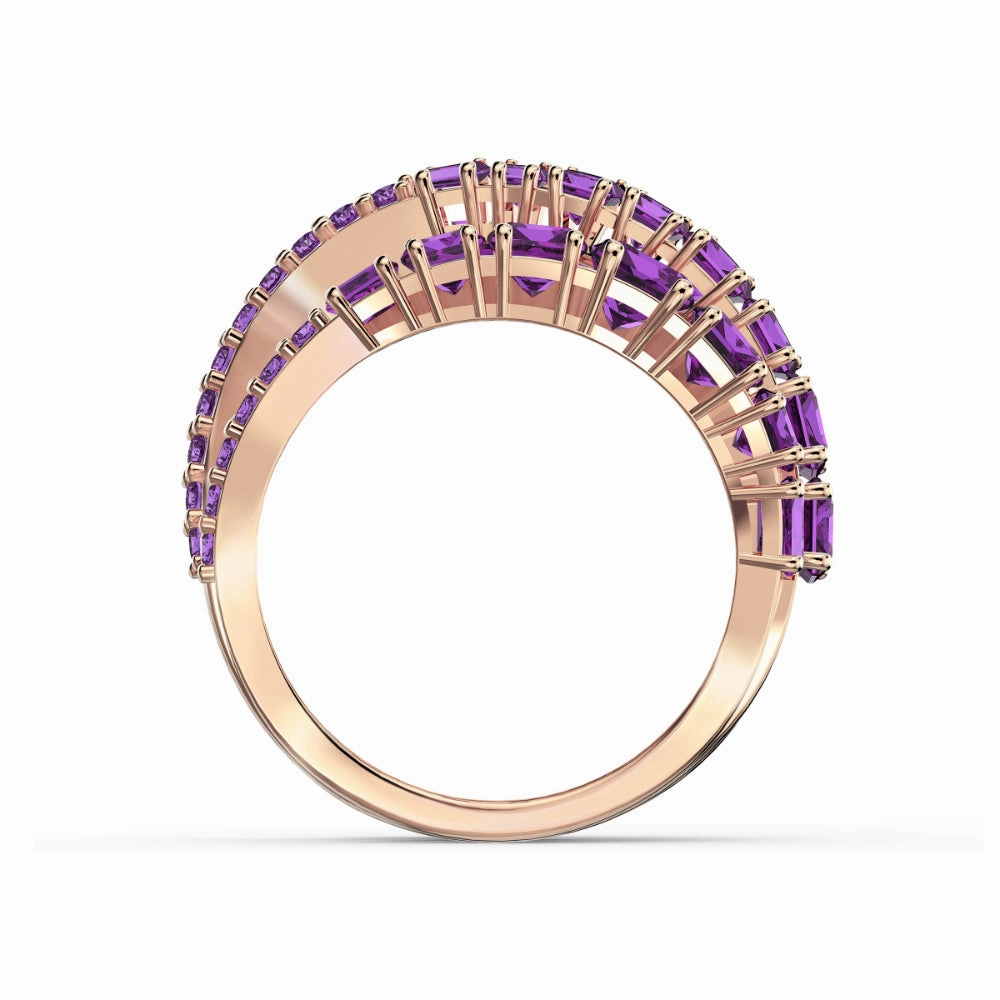 Swarovski Twist Wrap Ring Blue, Rhodium Plated