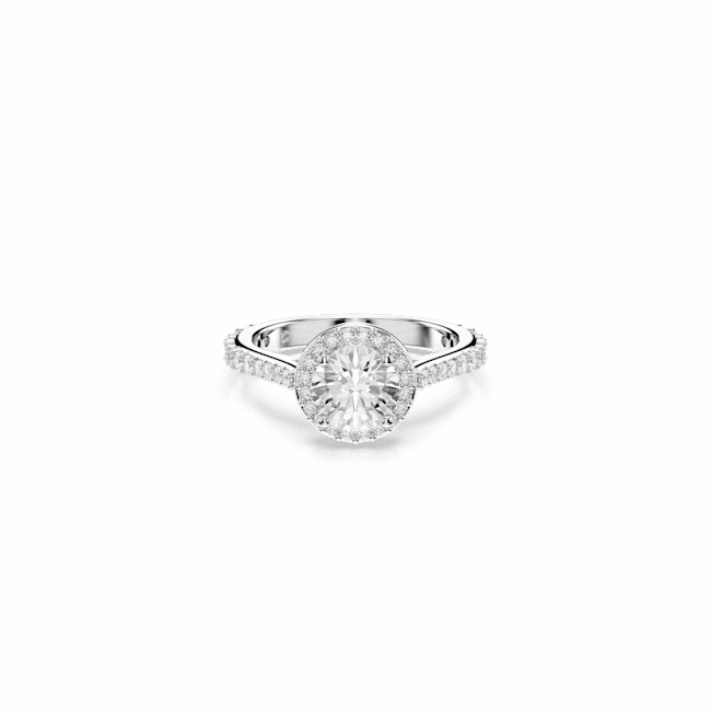 Swarovski Una Angelic Ring Round Cut White Silver-Tone Finish