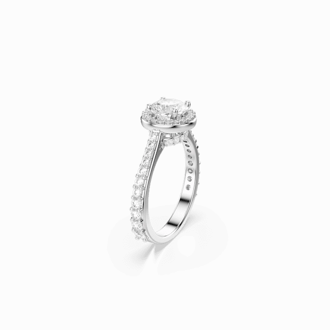Swarovski Una Angelic Ring Round Cut White Silver-Tone Finish