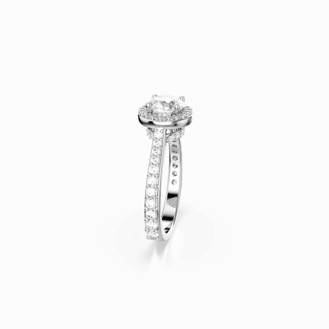 Swarovski Una Angelic Ring Round Cut White Silver-Tone Finish