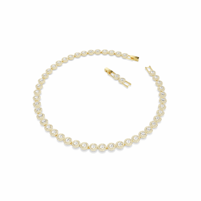 Swarovski Una Angelic Tennis Necklace Round cut White Gold-tone plated