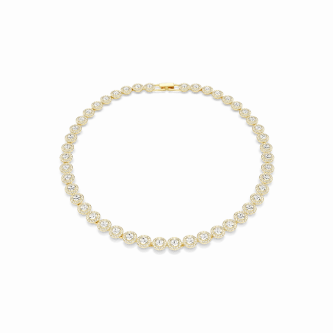 Swarovski Una Angelic Tennis Necklace Round cut White Gold-tone plated fashion-jewelry  