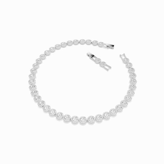 Swarovski Una Angelic Tennis Necklace Round cut White Rhodium plated