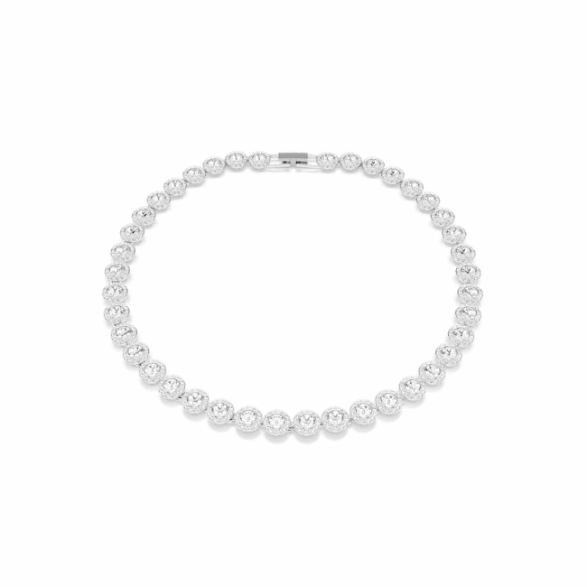 Swarovski Una Angelic Tennis Necklace Round cut White Rhodium plated fashion-jewelry  