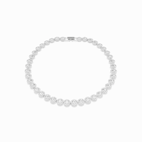 Swarovski Una Angelic Tennis Necklace Round cut White Rhodium plated fashion-jewelry  