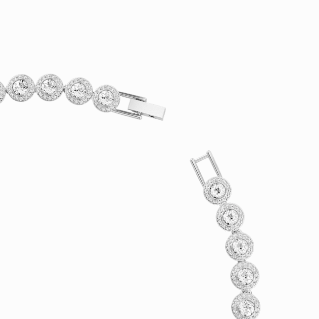 Swarovski Una Angelic Tennis Necklace Round cut White Rhodium plated
