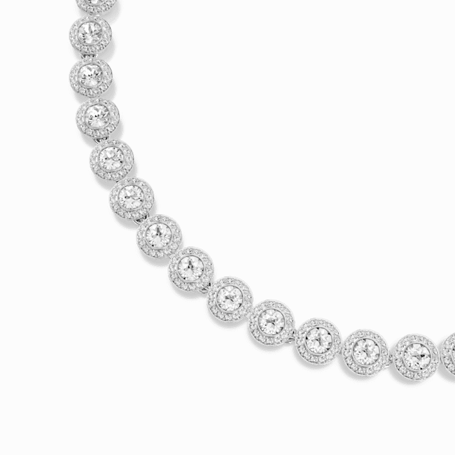 Swarovski Una Angelic Tennis Necklace Round cut White Rhodium plated