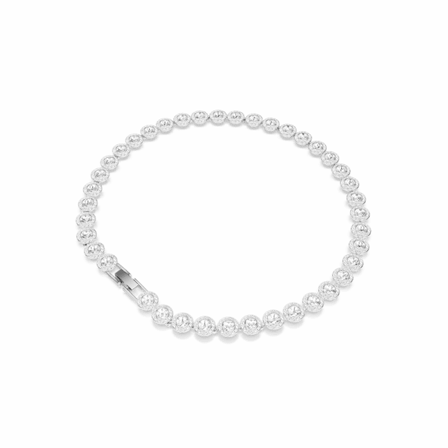 Swarovski Una Angelic Tennis Necklace Round cut White Rhodium plated