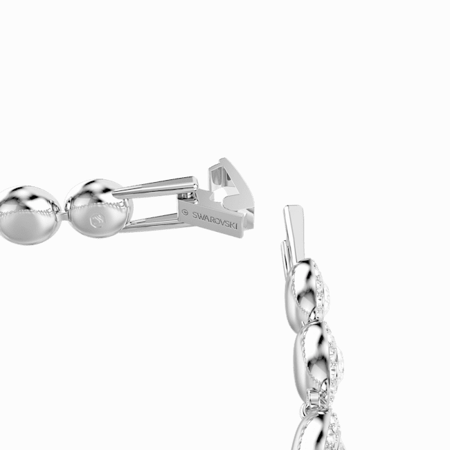 Swarovski, Una Bracelet, Round Cut, White, Rhodium Plated, Medium