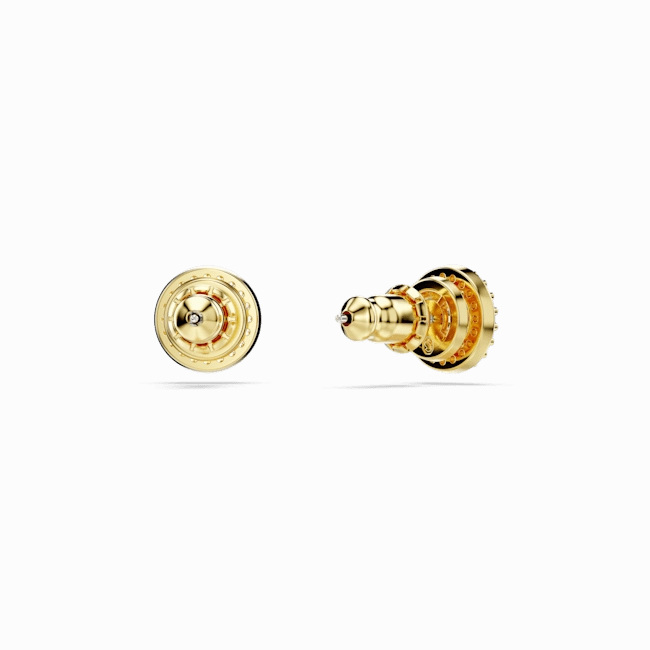 Swarovski Una Stud Earrings Round cut, Gold tone, Gold-tone plated