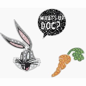 Swarovski Unisex Tie Pin Set - Looney Tunes Bugs Bunny Rhodium Plated | 5488791 suit-set  