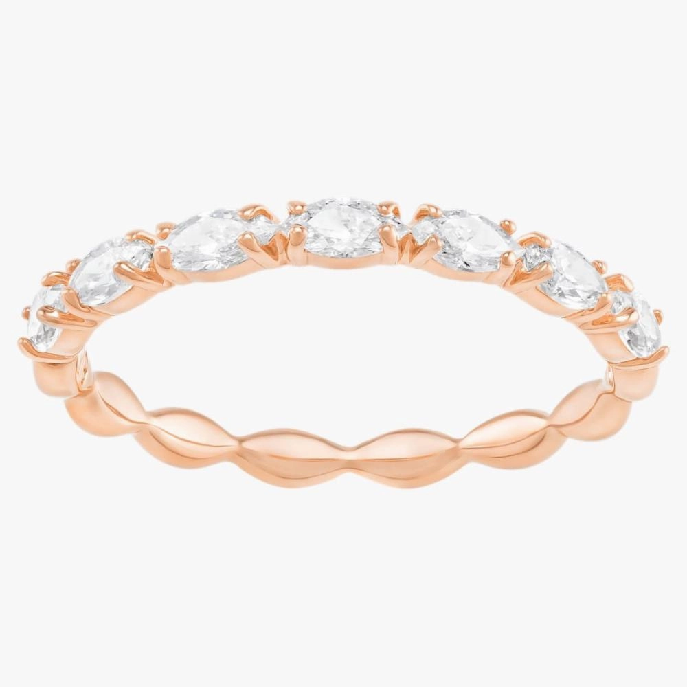 Swarovski Vittore Ring Marquise cut, White, Rose gold-tone plated Size-58 fashion-jewelry  