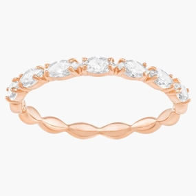 Swarovski Vittore Ring Marquise cut, White, Rose gold-tone plated Size-58 fashion-jewelry  
