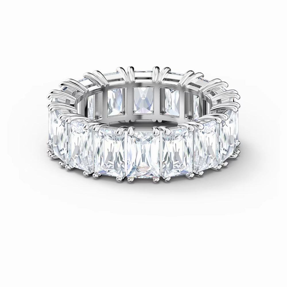 Swarovski Vittore Ring Rectangular Cut White Rhodium plated 50