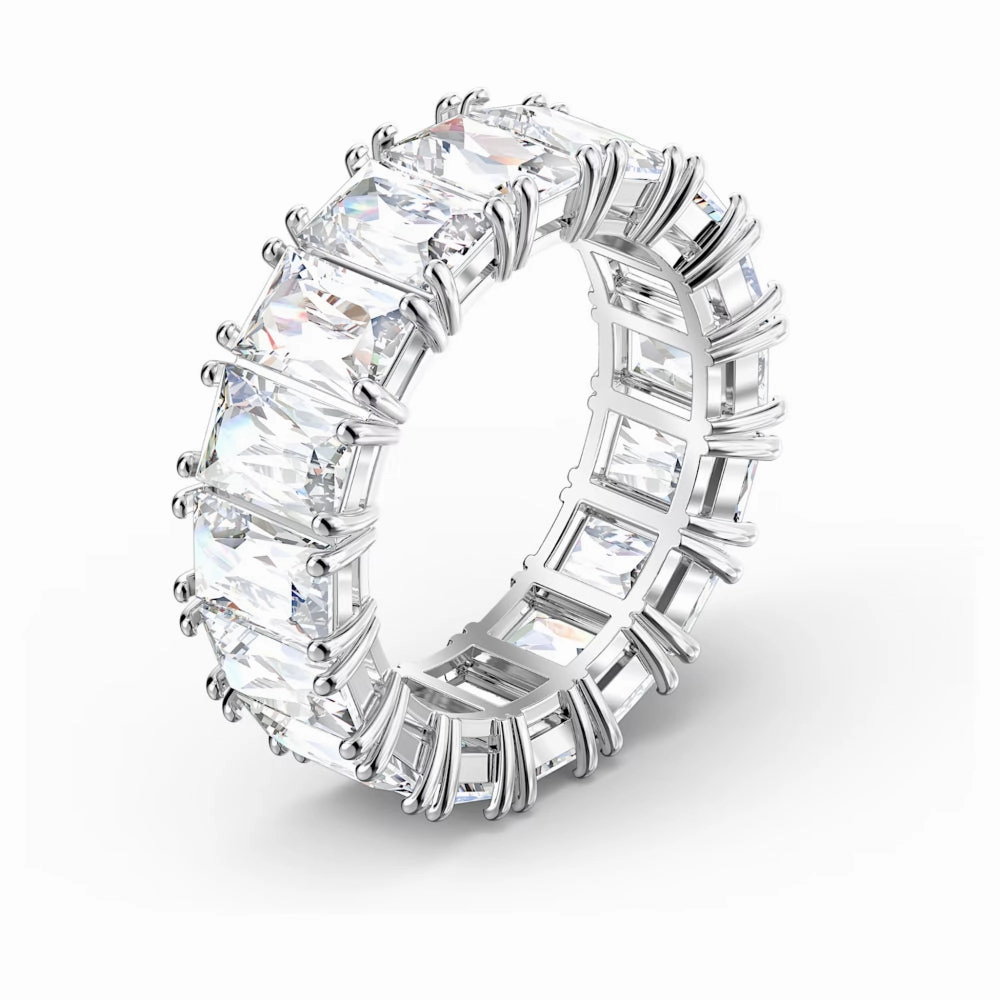 Swarovski Vittore Ring Rectangular Cut White Rhodium plated 50 fashion-jewelry  