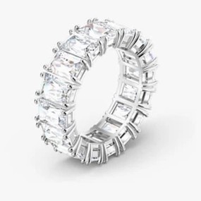 Swarovski Vittore Ring Rectangular Cut White Rhodium plated 52 fashion-jewelry  
