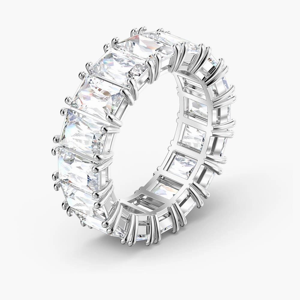 Swarovski Vittore Ring Rectangular Cut White Rhodium plated 60 fashion-jewelry  