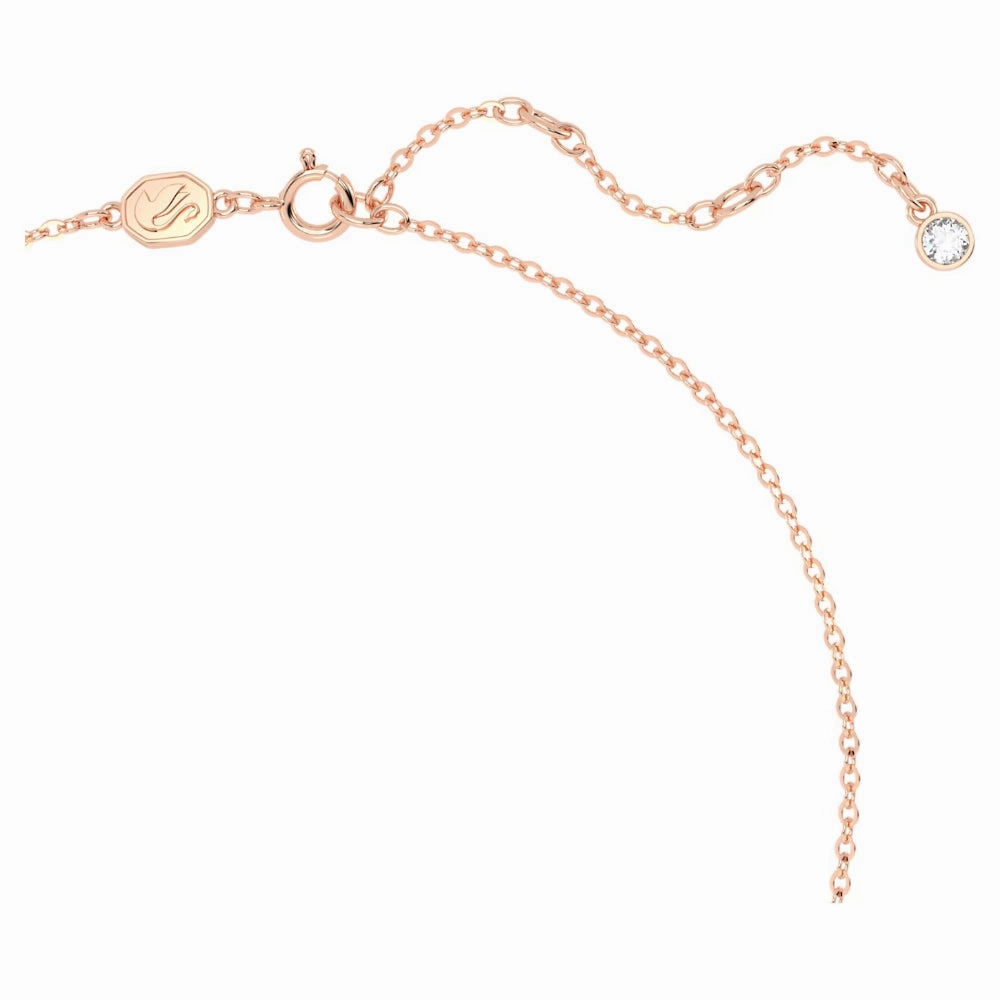 Swarovski Volta necklace Bow, White, Rose gold-tone plated