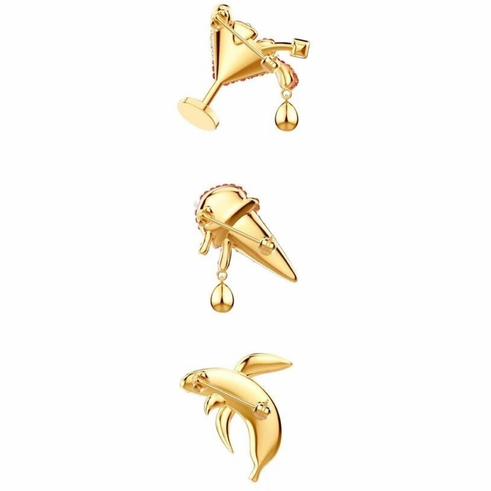 Swarovski Women's Brooch 3 Piece Set - No Regrets Yellow Gold Plated | 5468254