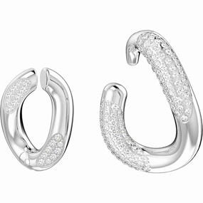 Swarovski Women's Ear Cuff - Dextera Rhodium Plated Asymmetrical, Set of 2 | 5618303 suit-set  