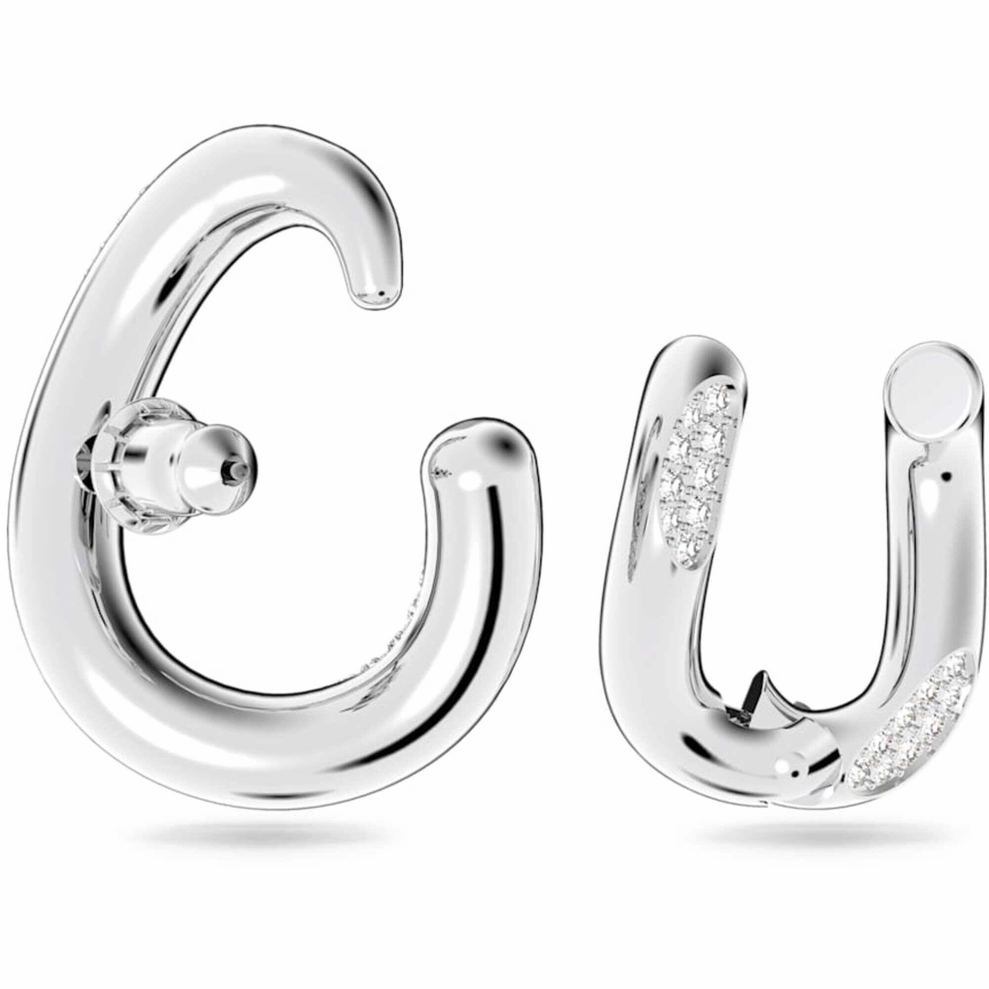 Swarovski Women's Ear Cuff - Dextera Rhodium Plated Asymmetrical, Set of 2 | 5618303