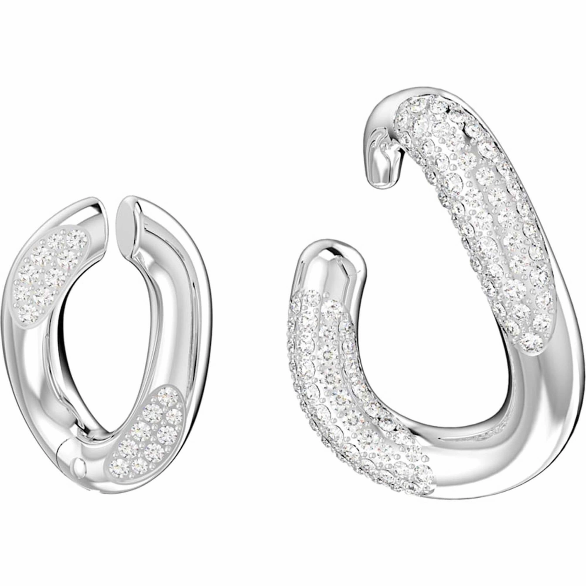 Swarovski Women's Ear Cuff - Dextera Rhodium Plated Asymmetrical, Set of 2 | 5618303 suit-set  