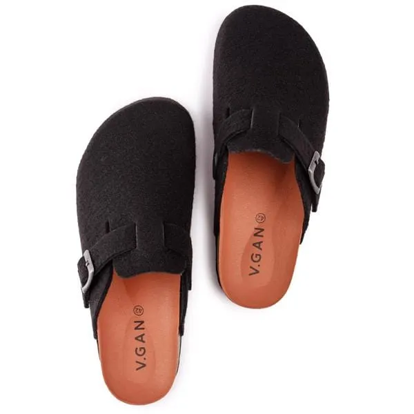 Taro Herren-Sandalen mit Textil-Fußbett | Vegan | Schwarz