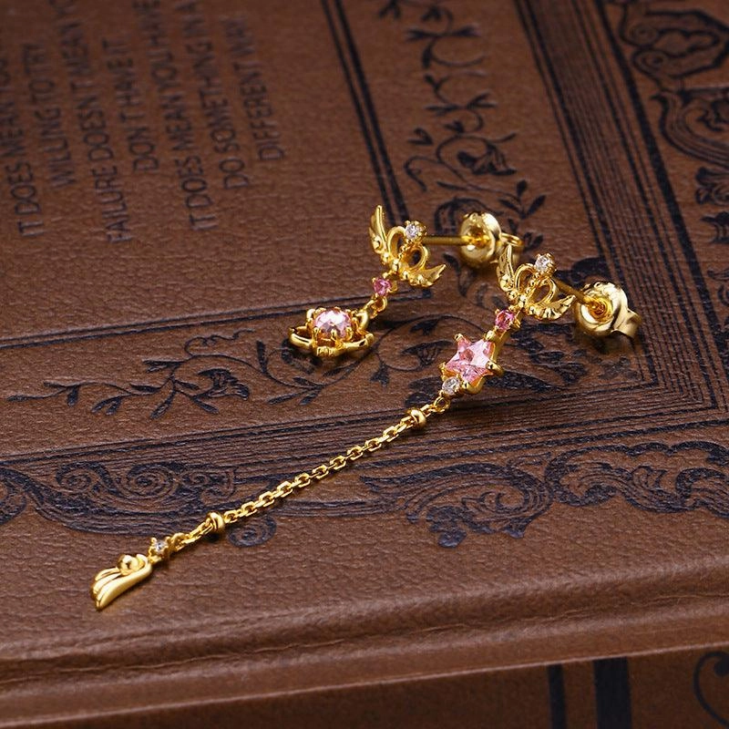 Tassel Magic Wand Asymmetric Earrings
