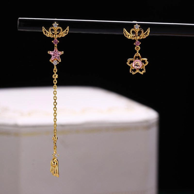 Tassel Magic Wand Asymmetric Earrings 