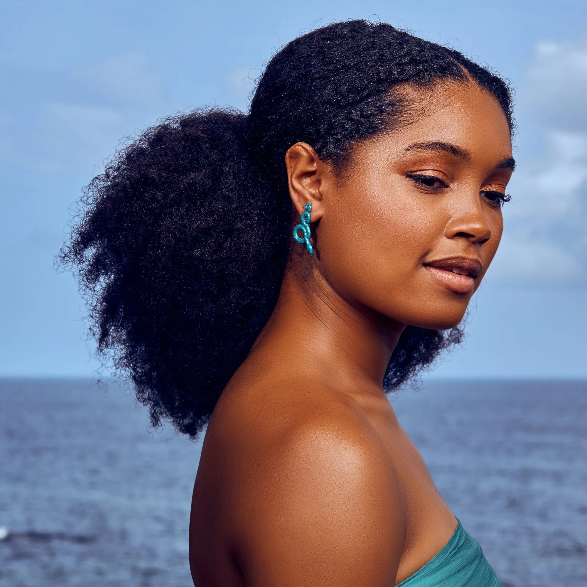 Teal Viper Earrings