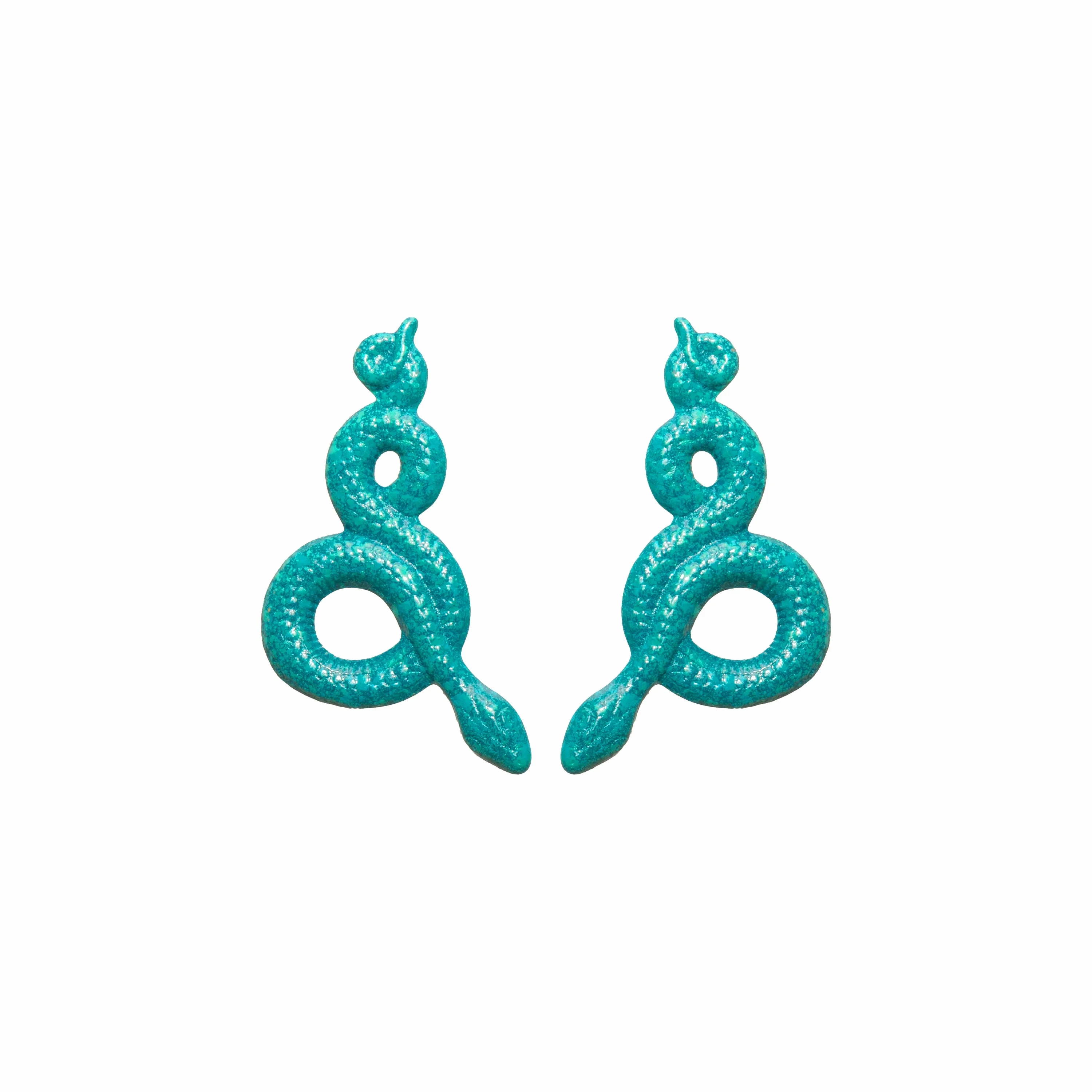 Teal Viper Earrings