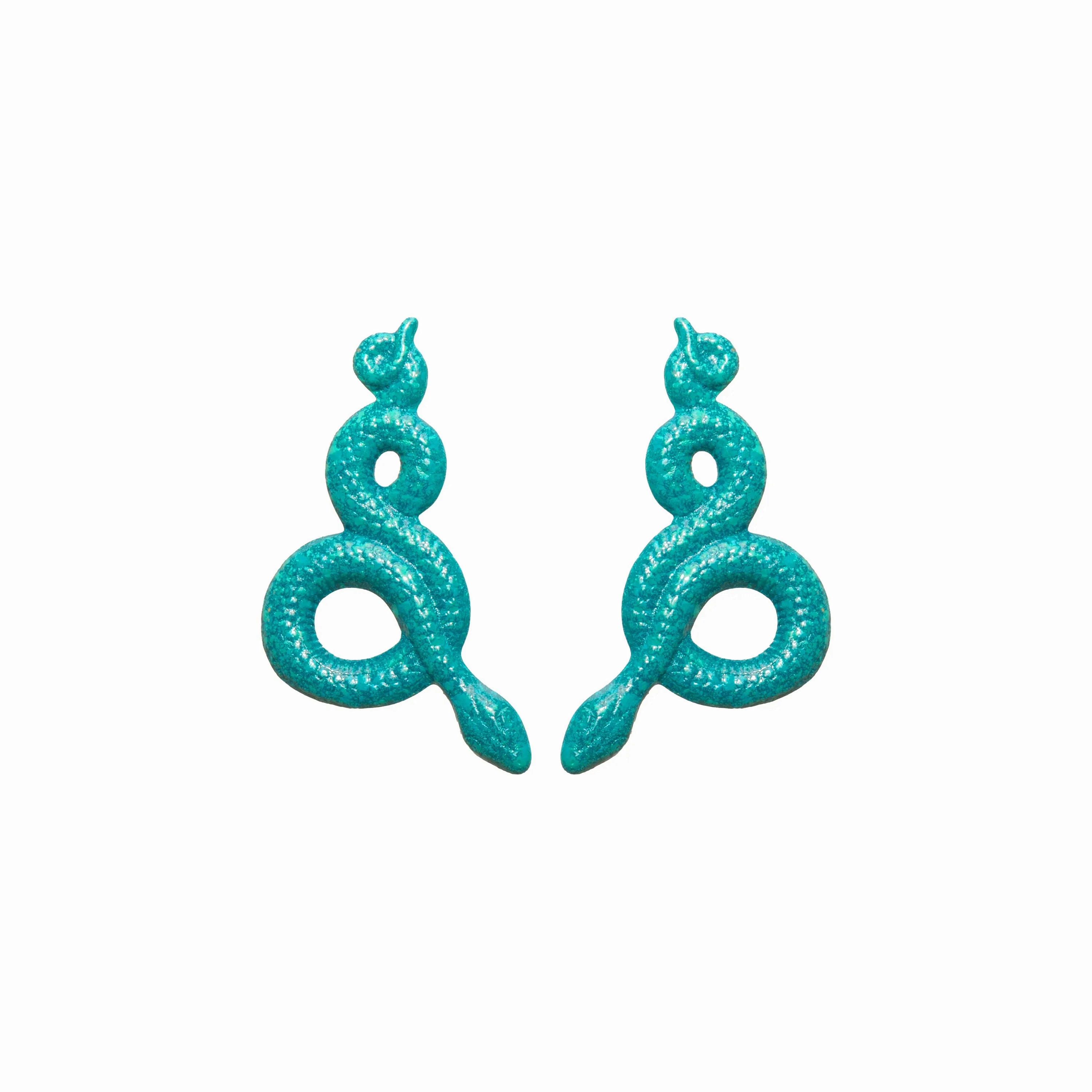 Teal Viper Earrings