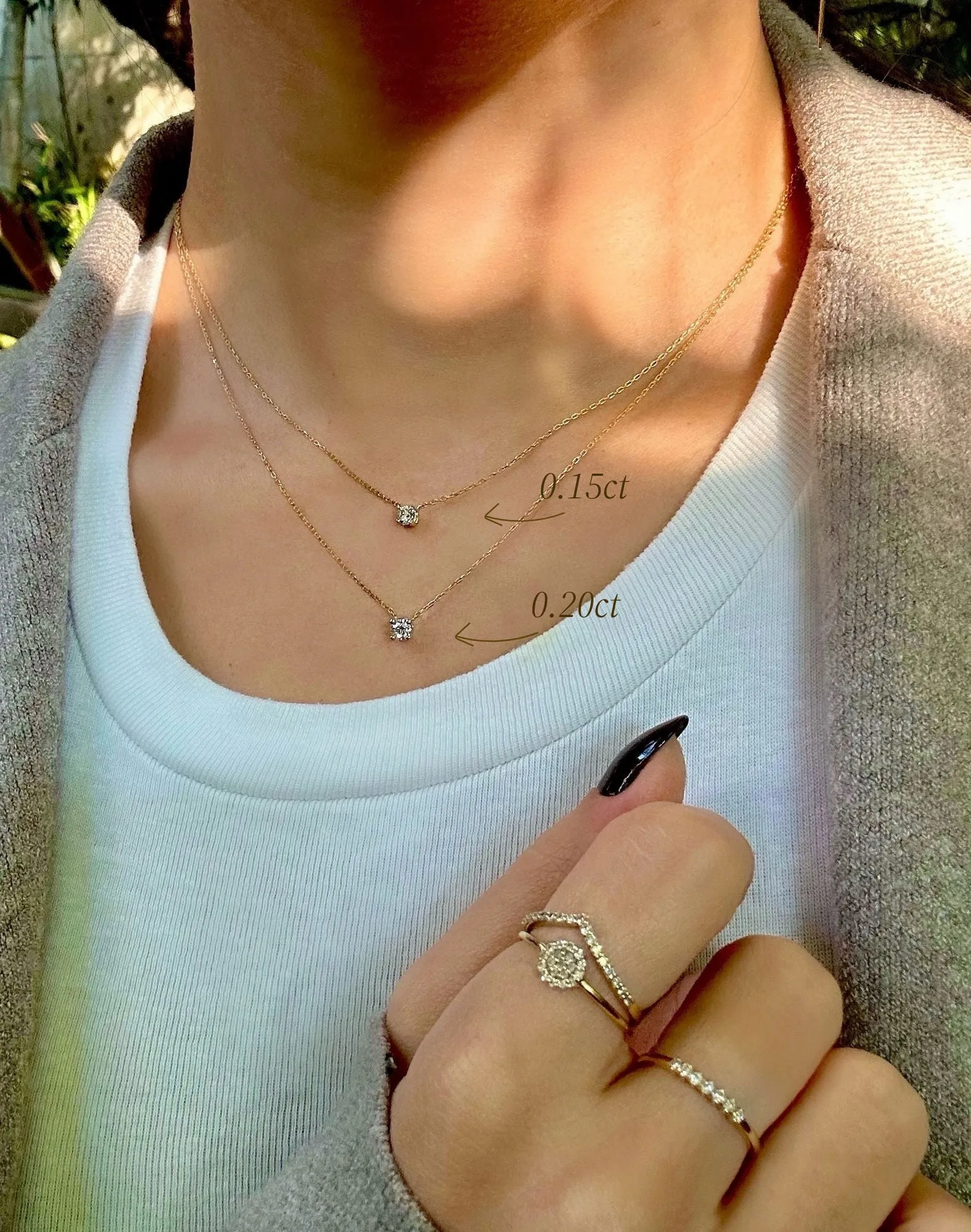 Teeny Twinkle 18K White Gold Necklace w. Diamond